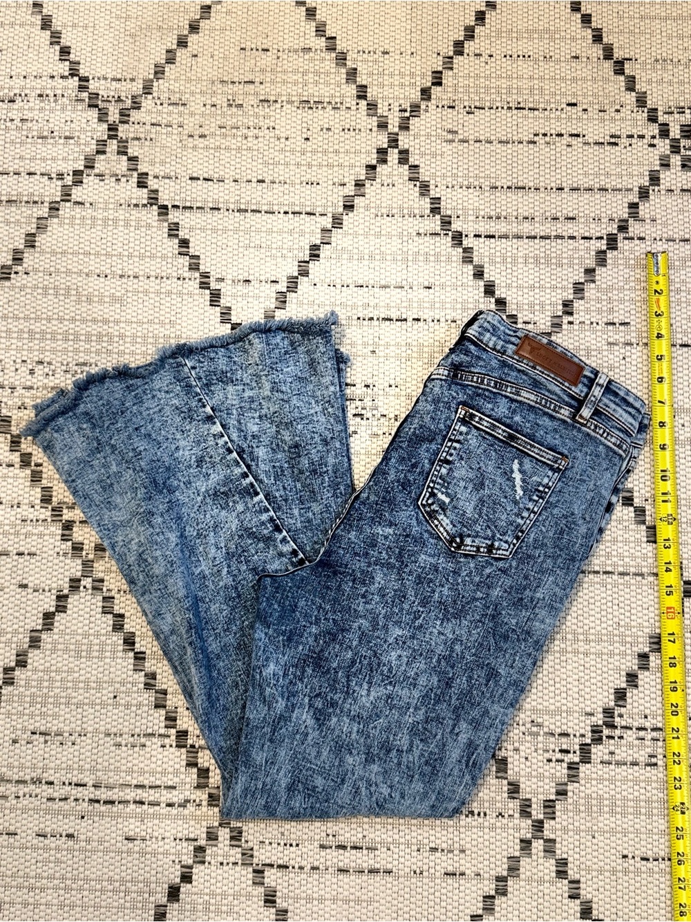 Lucky & Blessed Blue Acid-Wash Flare Jeans